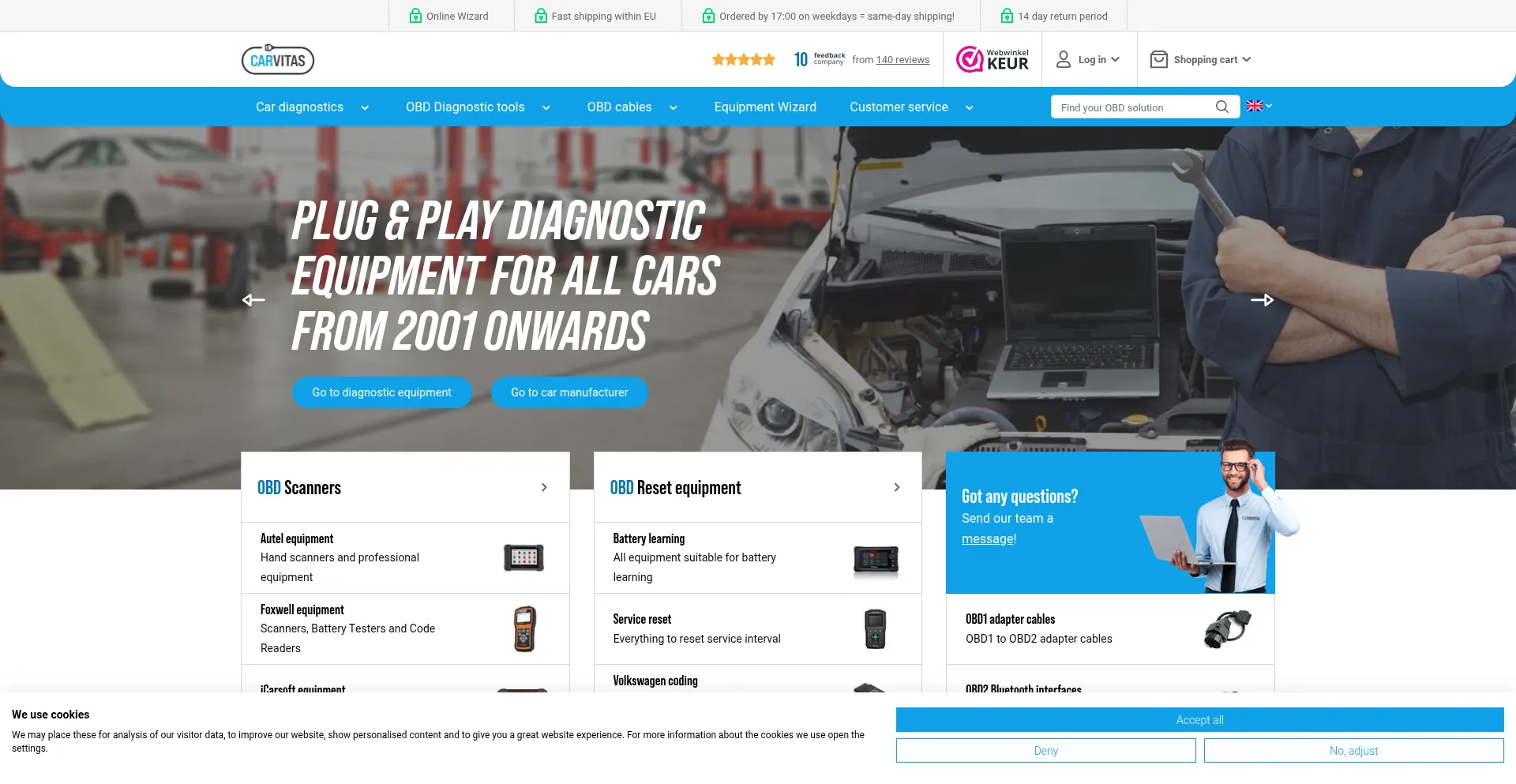 Website screenshot of Carvitas.com