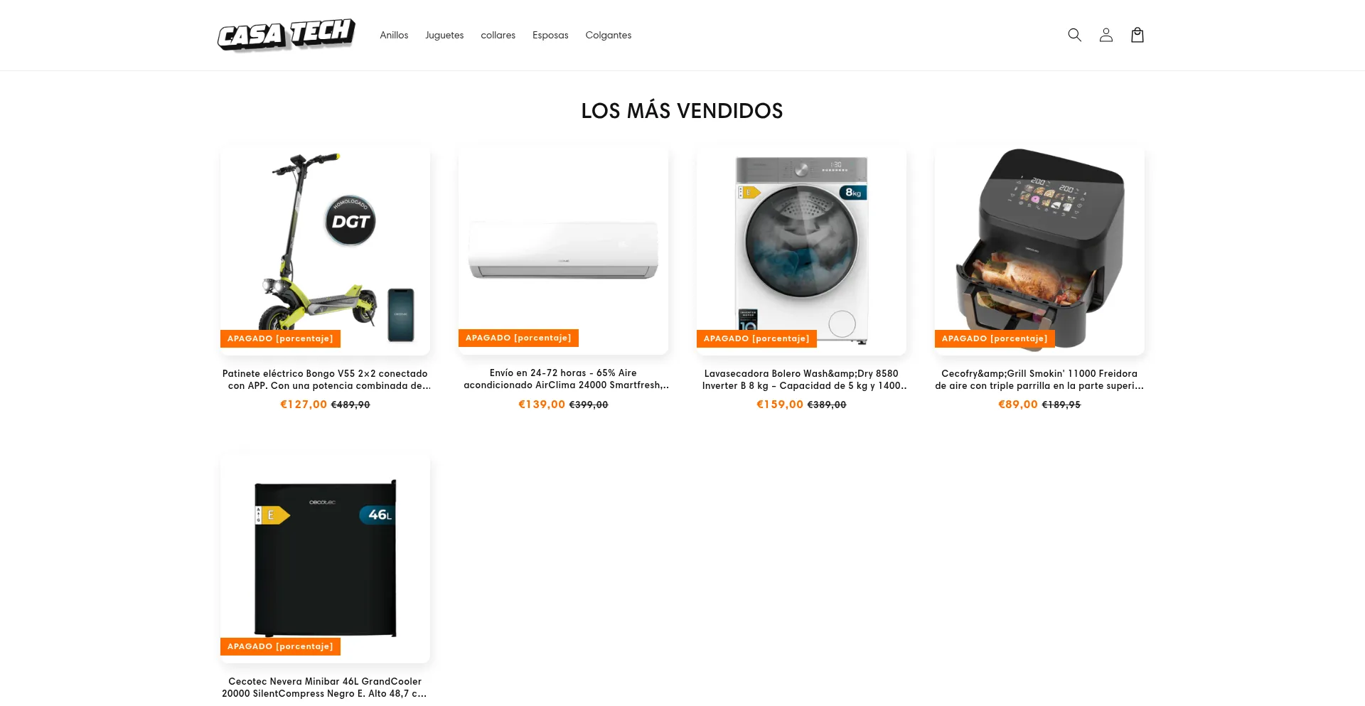 Website screenshot of Casa-tech.store