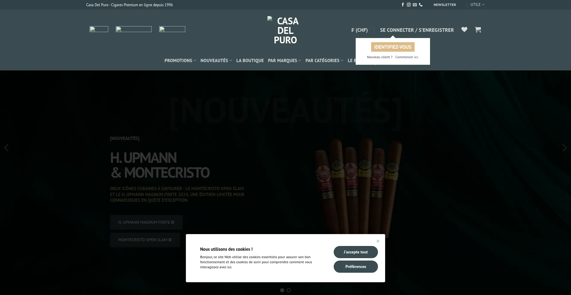 Website screenshot of Casadelpuro.com
