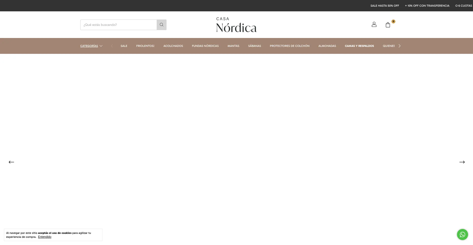 Website screenshot of Casanordica.com.ar
