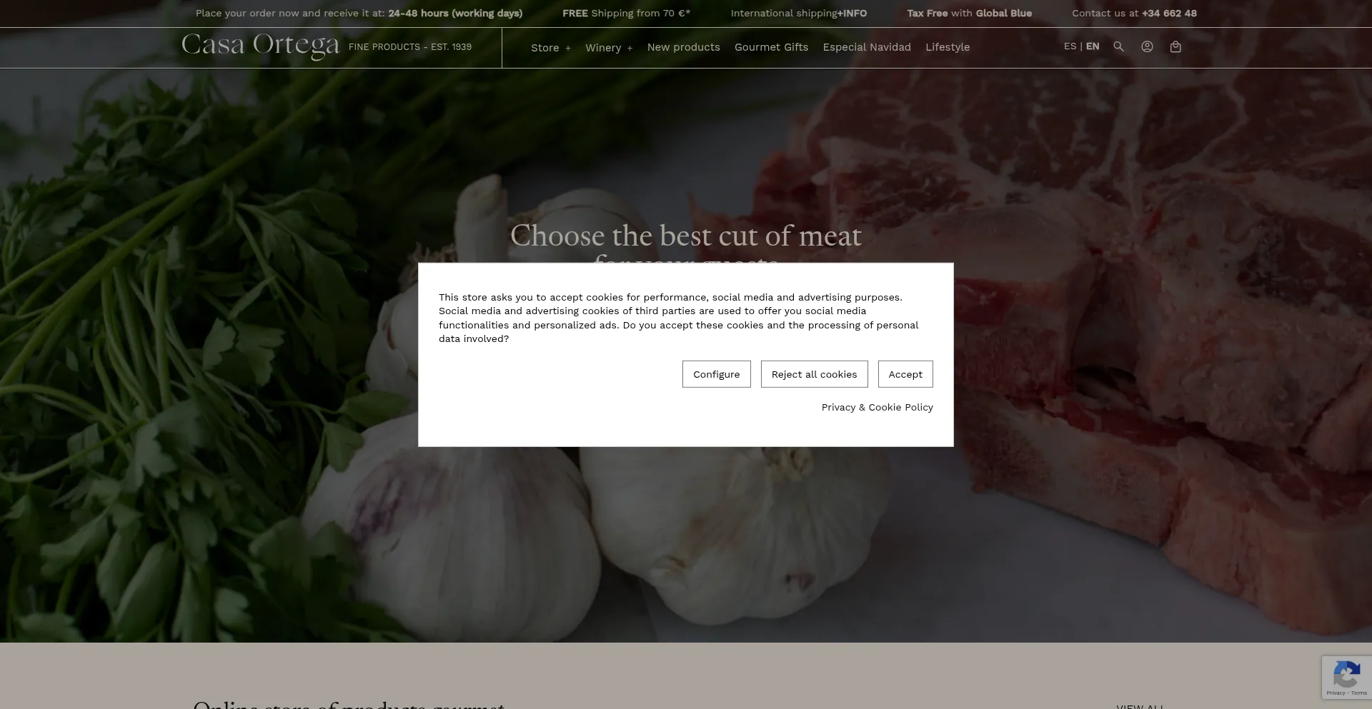 Website screenshot of Casaortega.com