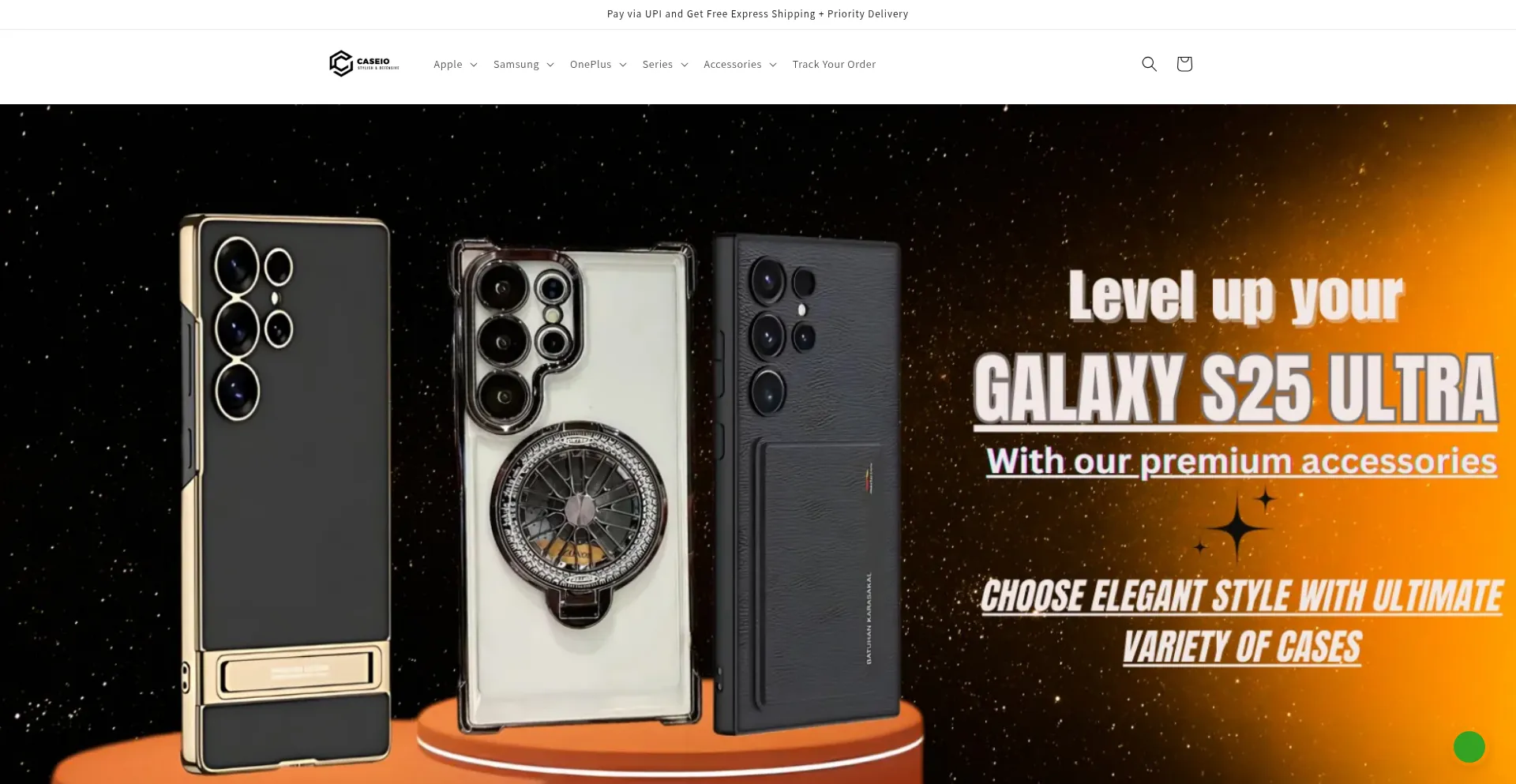 Website screenshot of Caseio.in