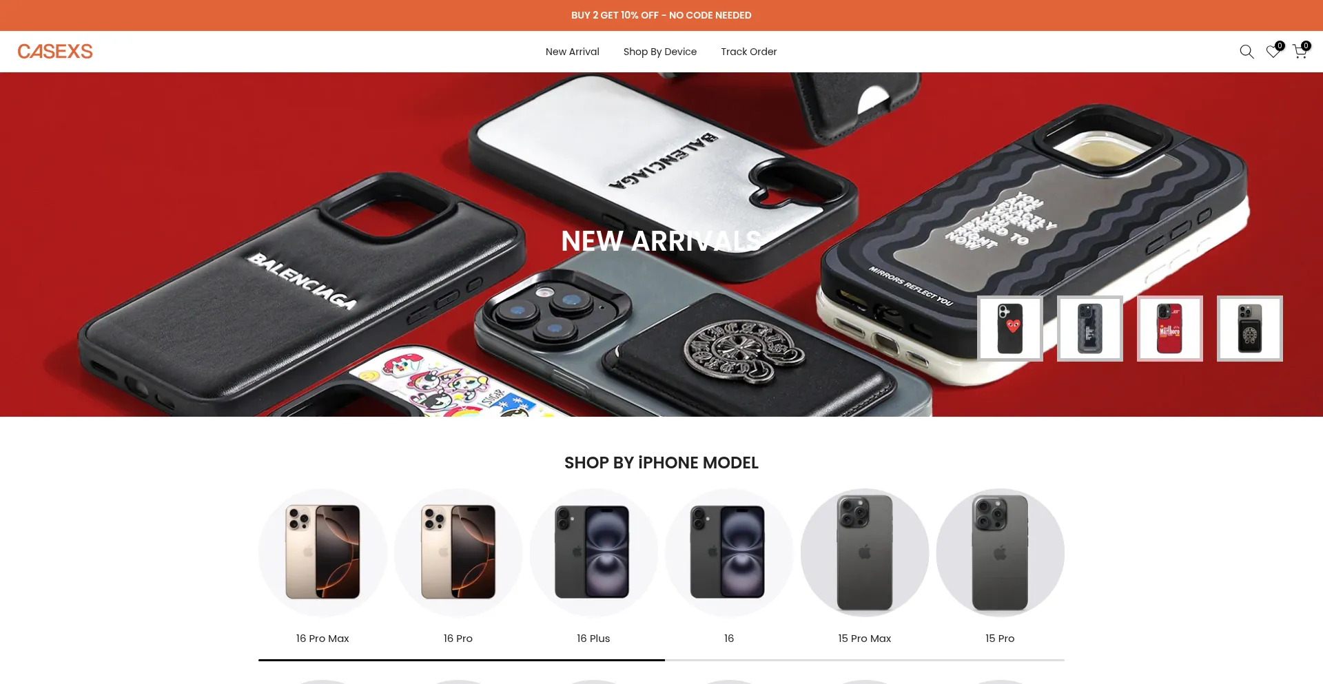 Website screenshot of Casexstudio.com