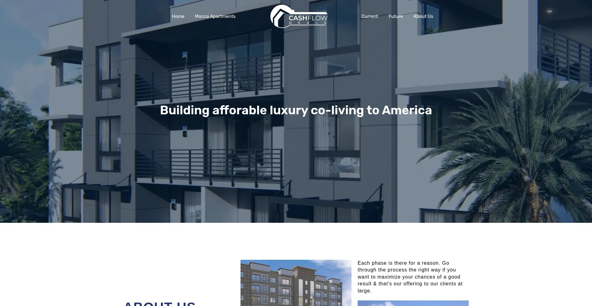 Website screenshot of Cashflowdevelopers.com