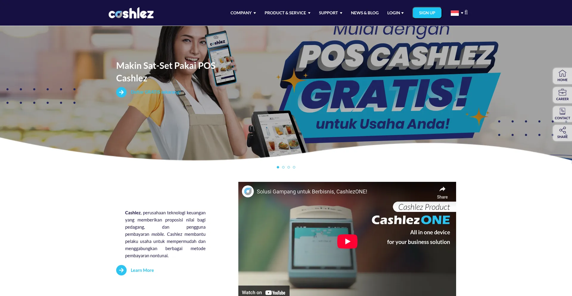 Website screenshot of Cashlez.com