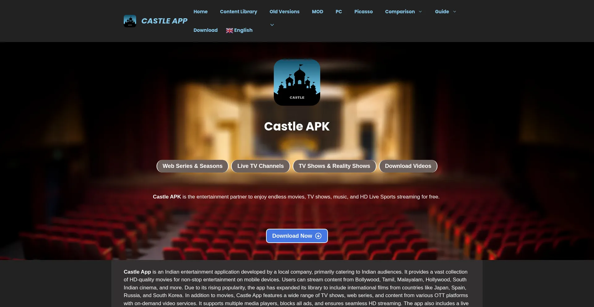 Website screenshot of Castleapkk.app