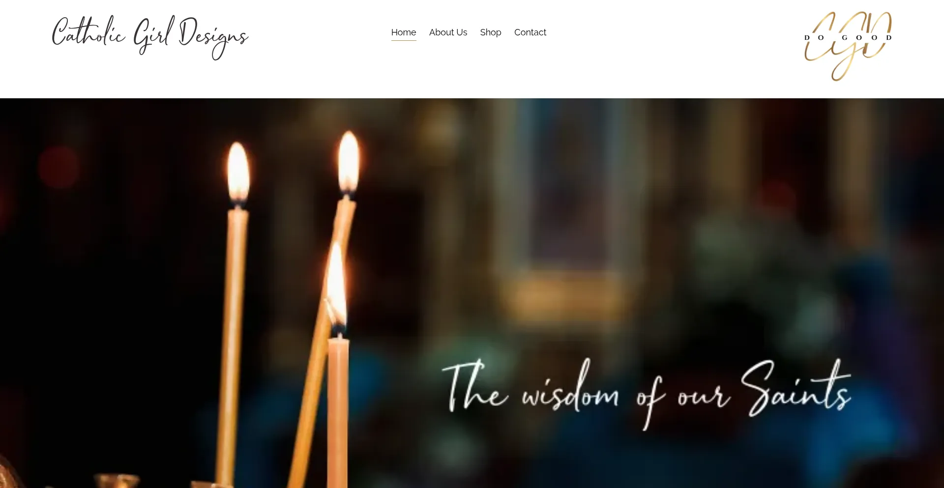 Website screenshot of Catholicgirldesigns.com