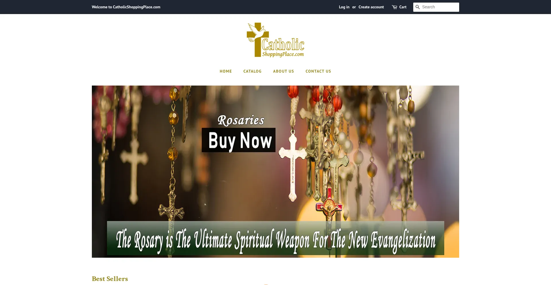 Website screenshot of Catholicshoppingplace.com