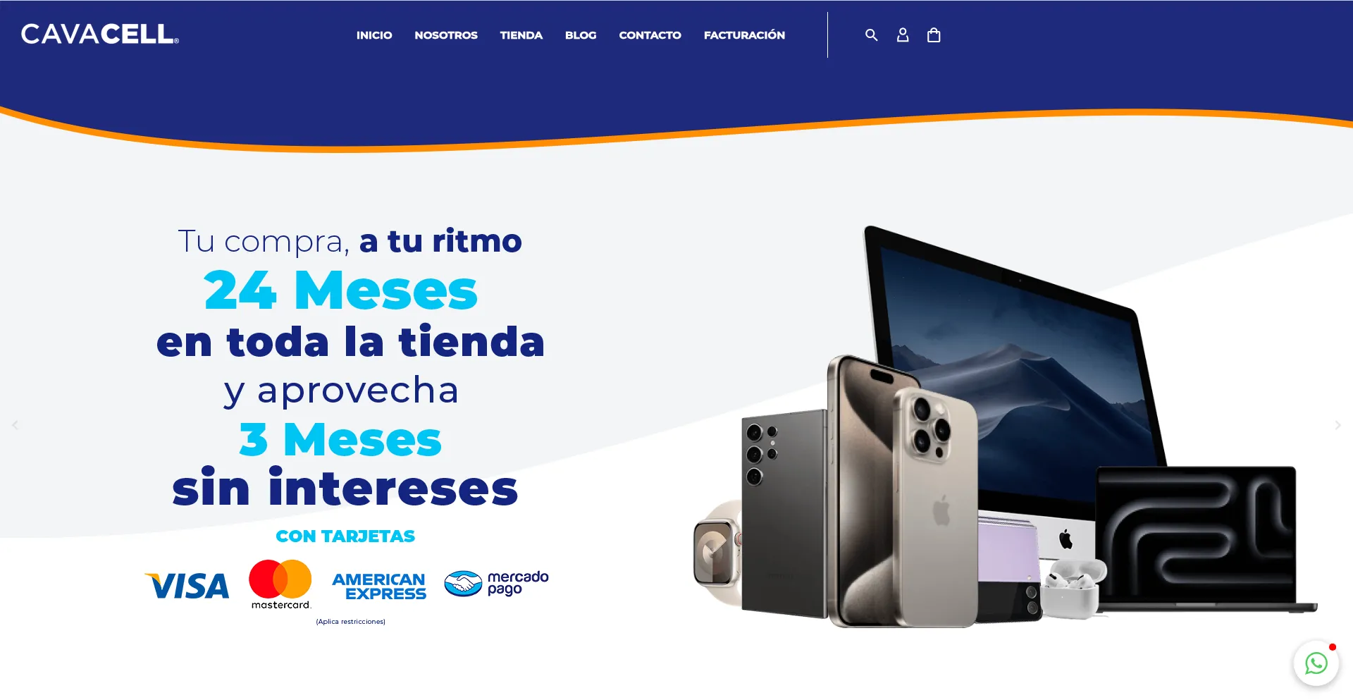 Website screenshot of Cavacell.com