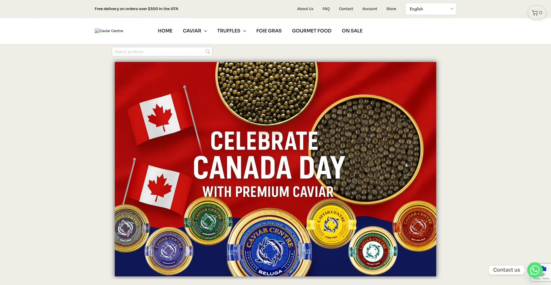 Website screenshot of Caviarcentre.com