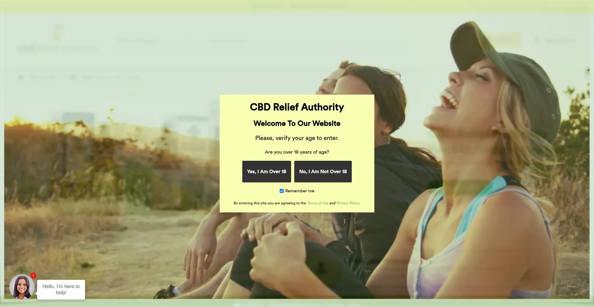 Website screenshot of Cbdreliefauthority.com