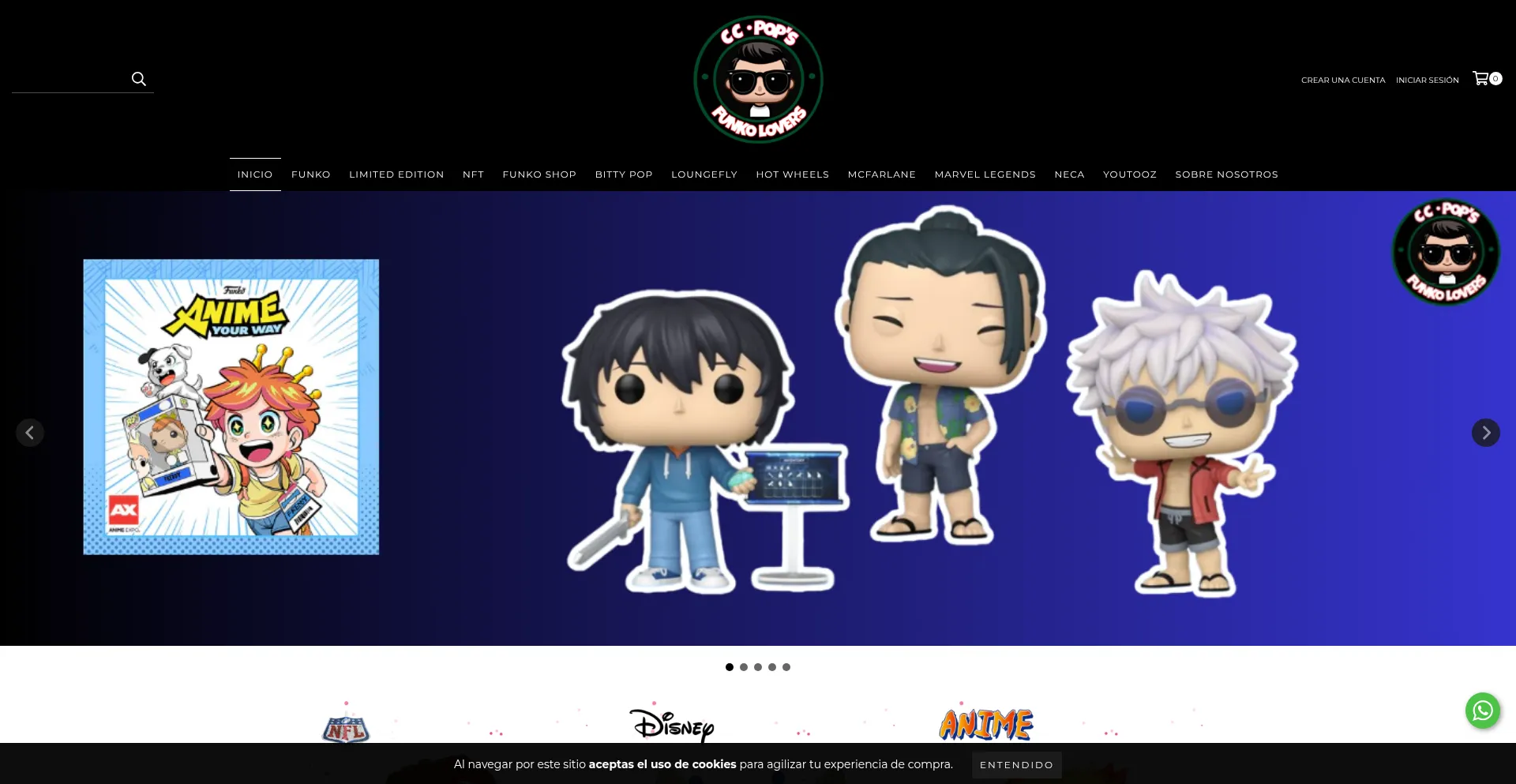 Website screenshot of Ccpops.com.mx