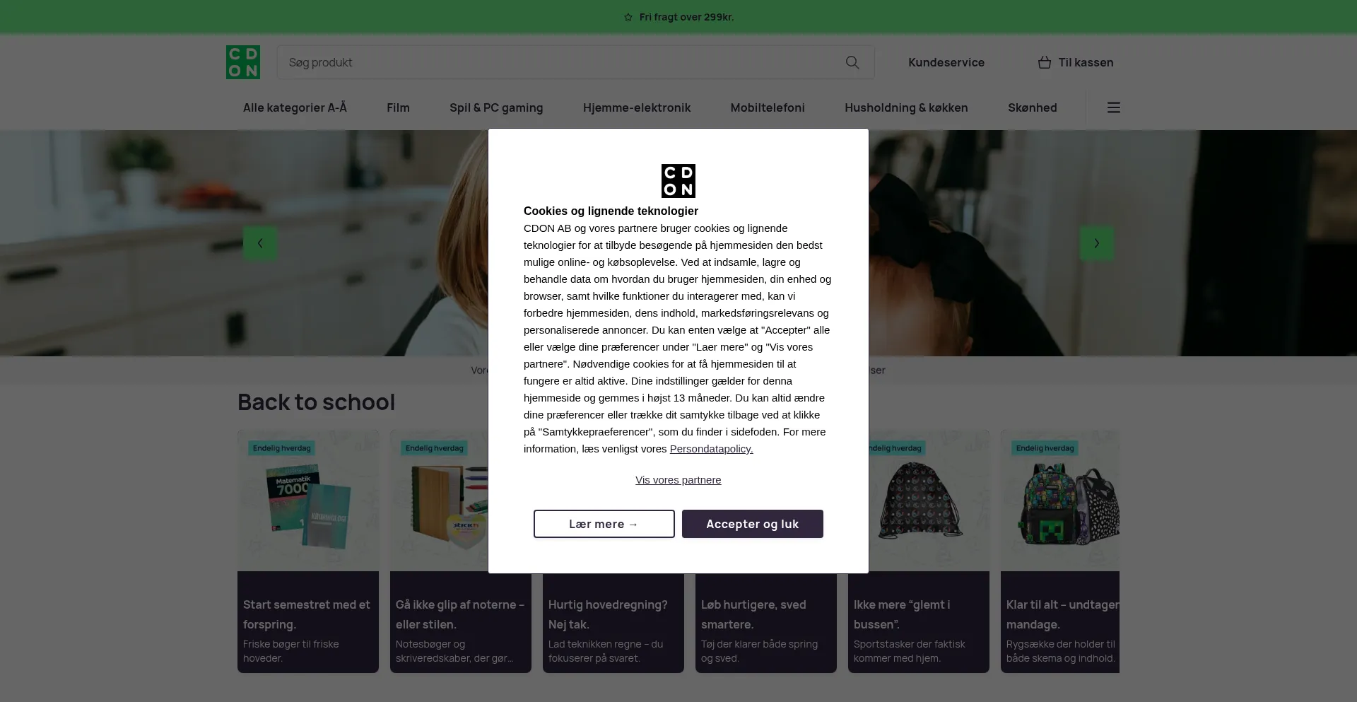 Website screenshot of Cdon.dk