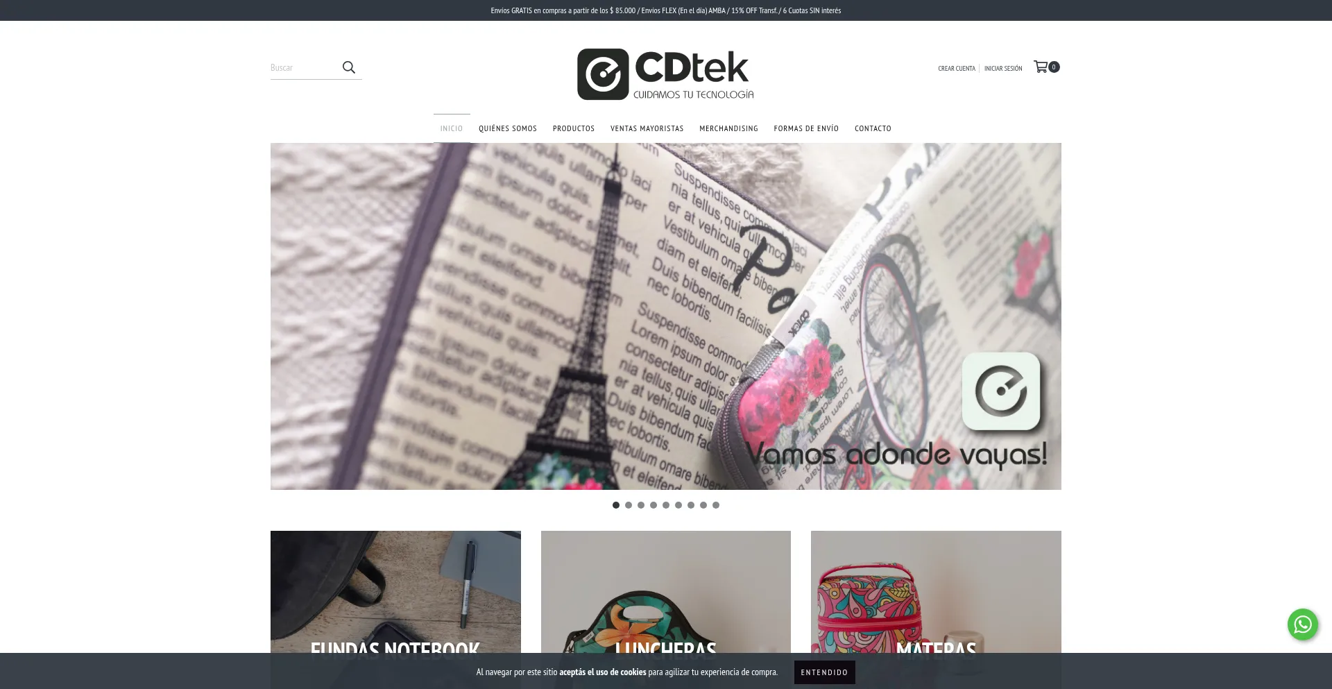 Website screenshot of Cdtek.com.ar