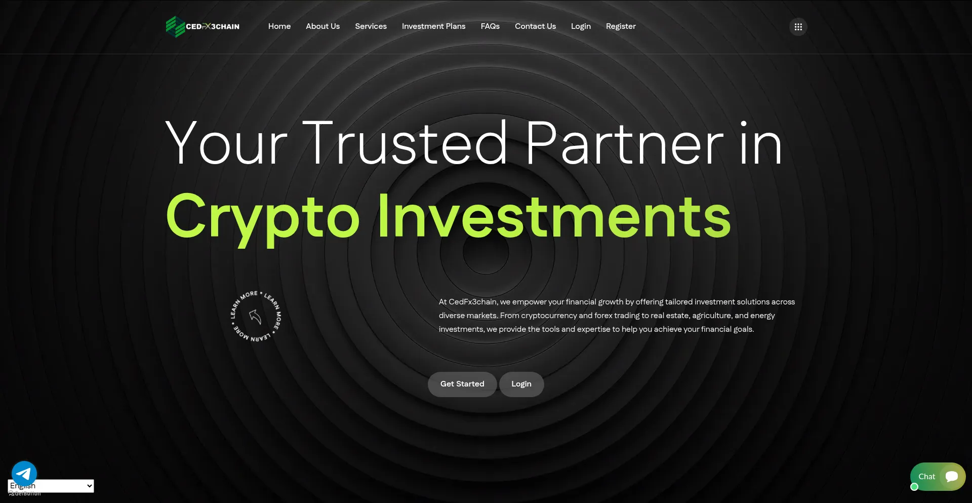 Website screenshot of Cedfx3chain.org