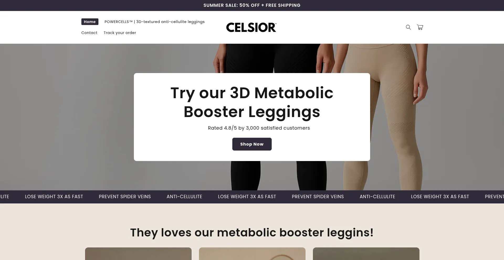 Website screenshot of Celsior-shop.com