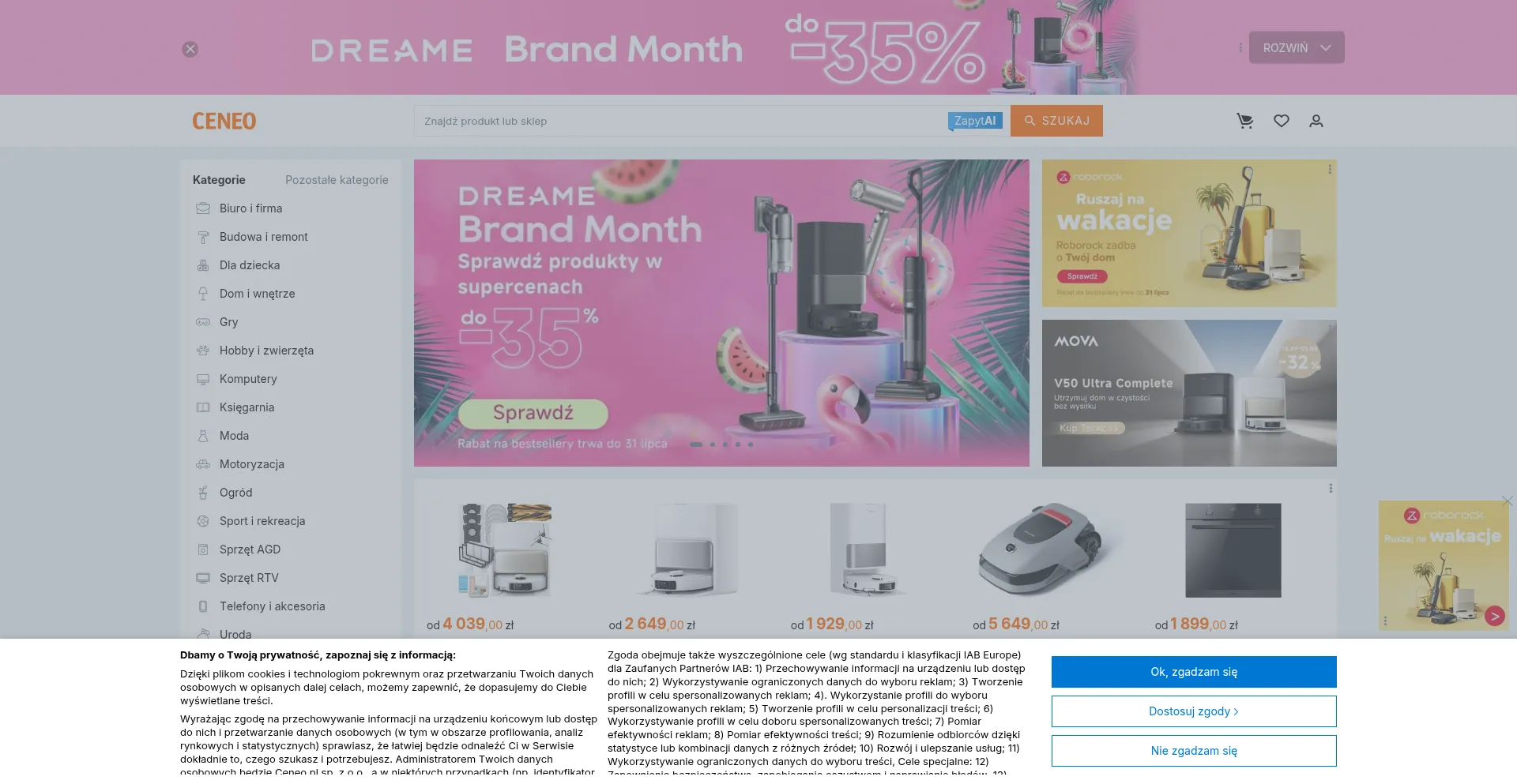 Website screenshot of Ceneo.pl