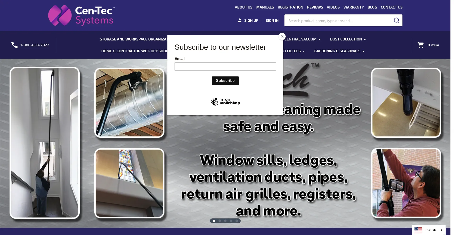 Website screenshot of Centecsystems.com