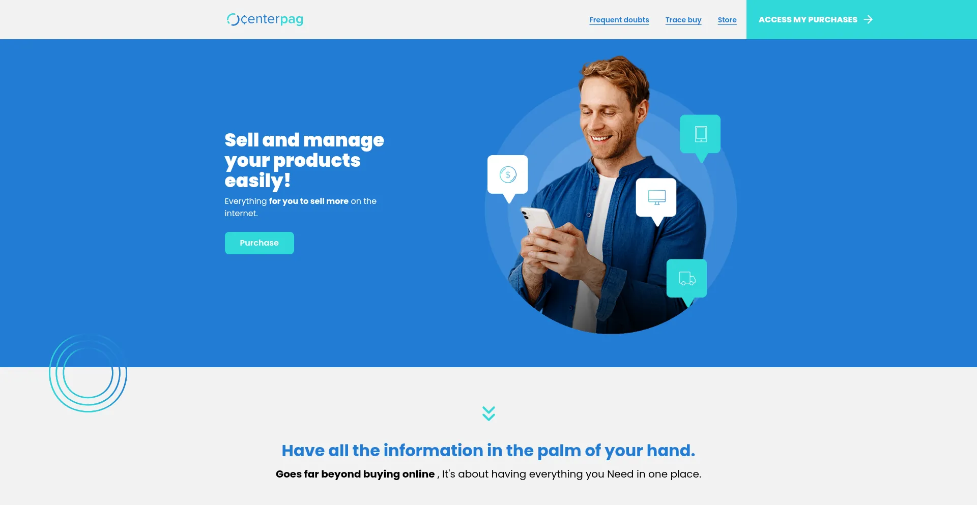 Website screenshot of Centerpag.com