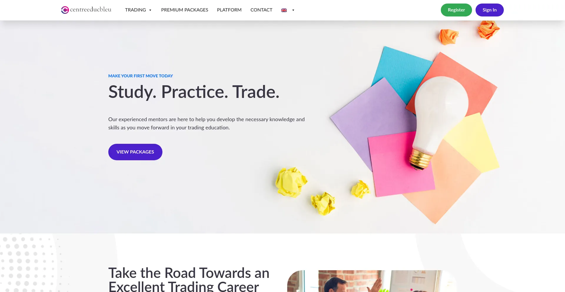 Website screenshot of Centreeducbleu.com