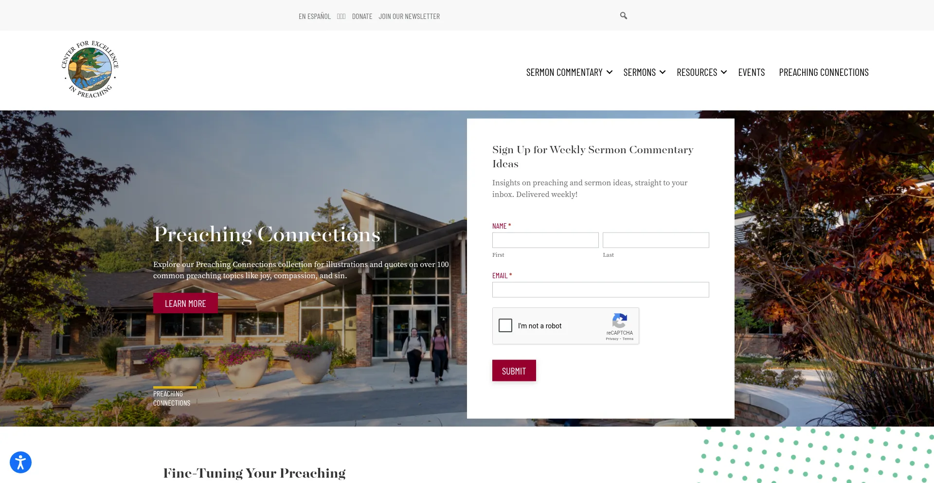 Website screenshot of Cepreaching.org