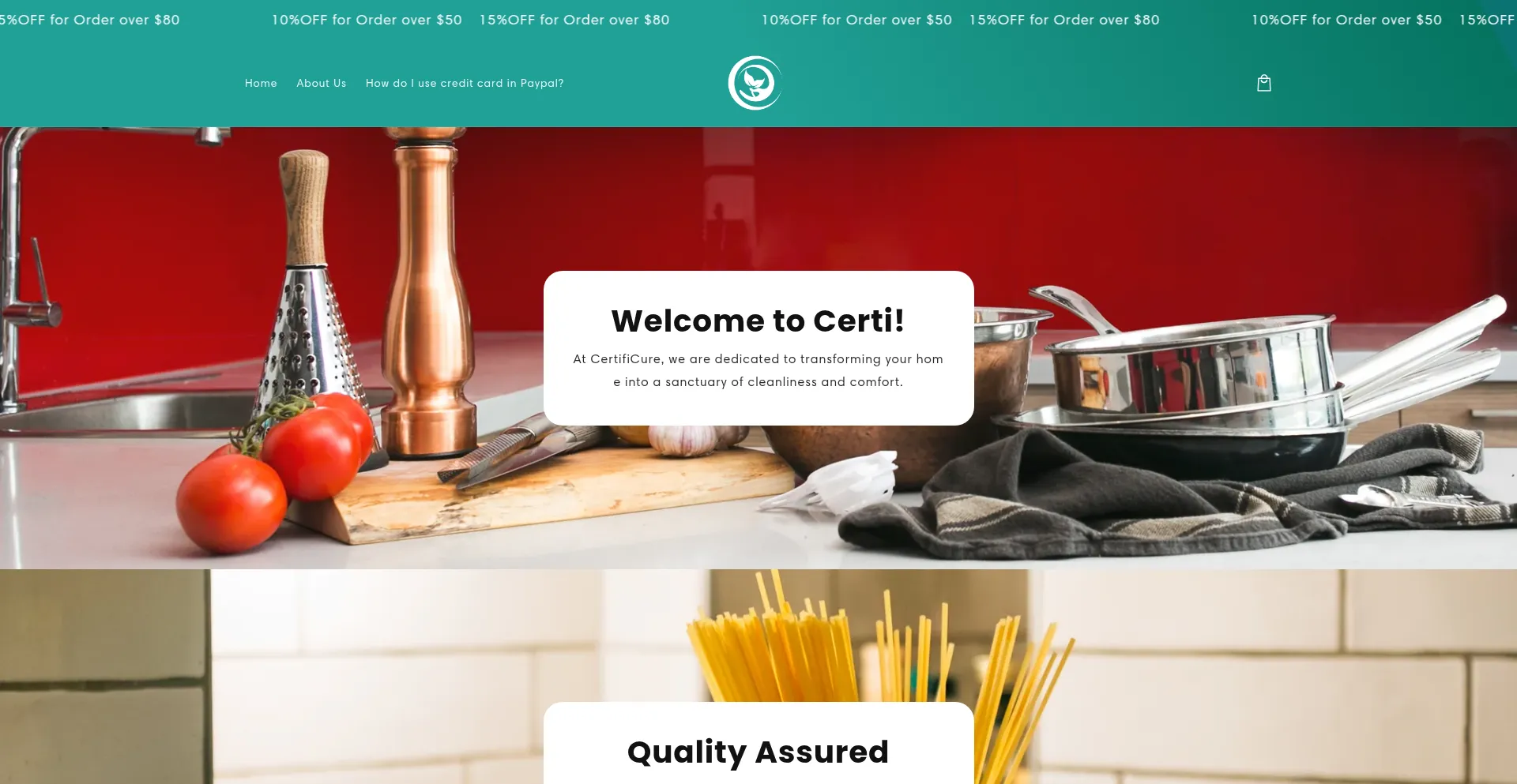 Website screenshot of Certificure.com