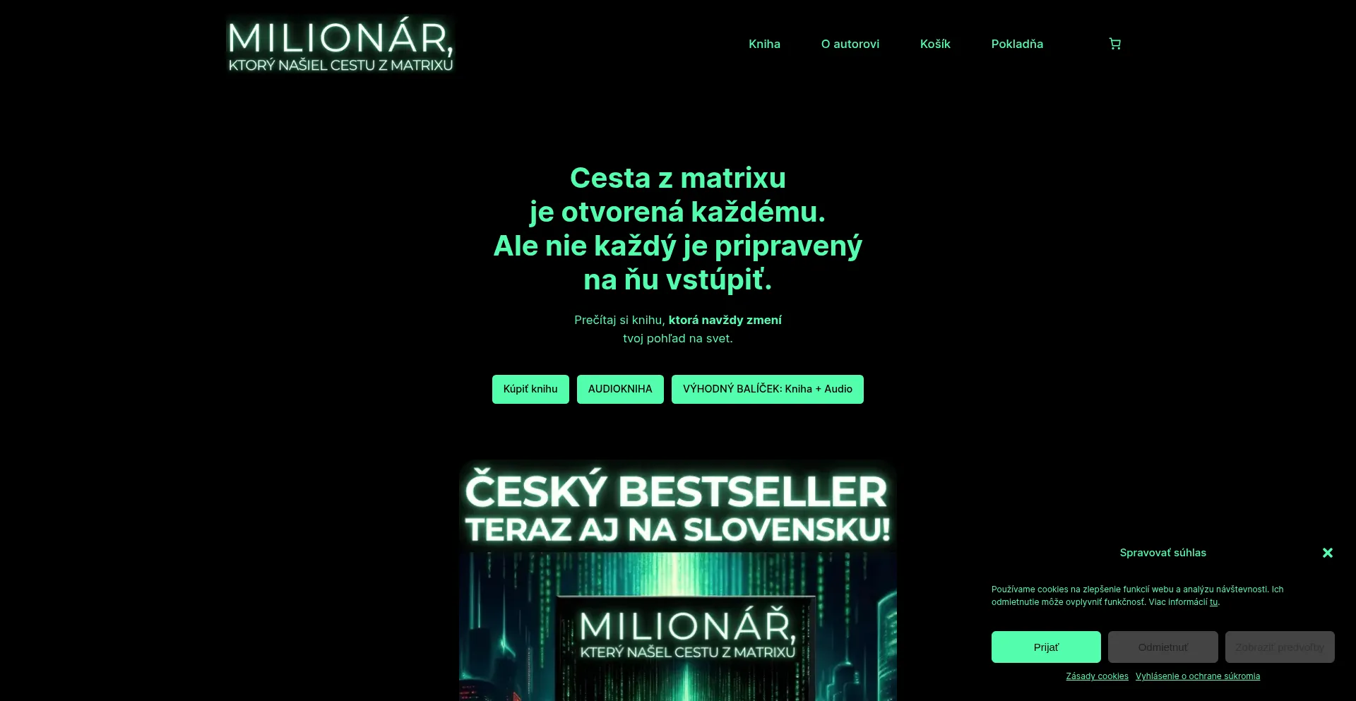 Website screenshot of Cestazmatrixu.sk