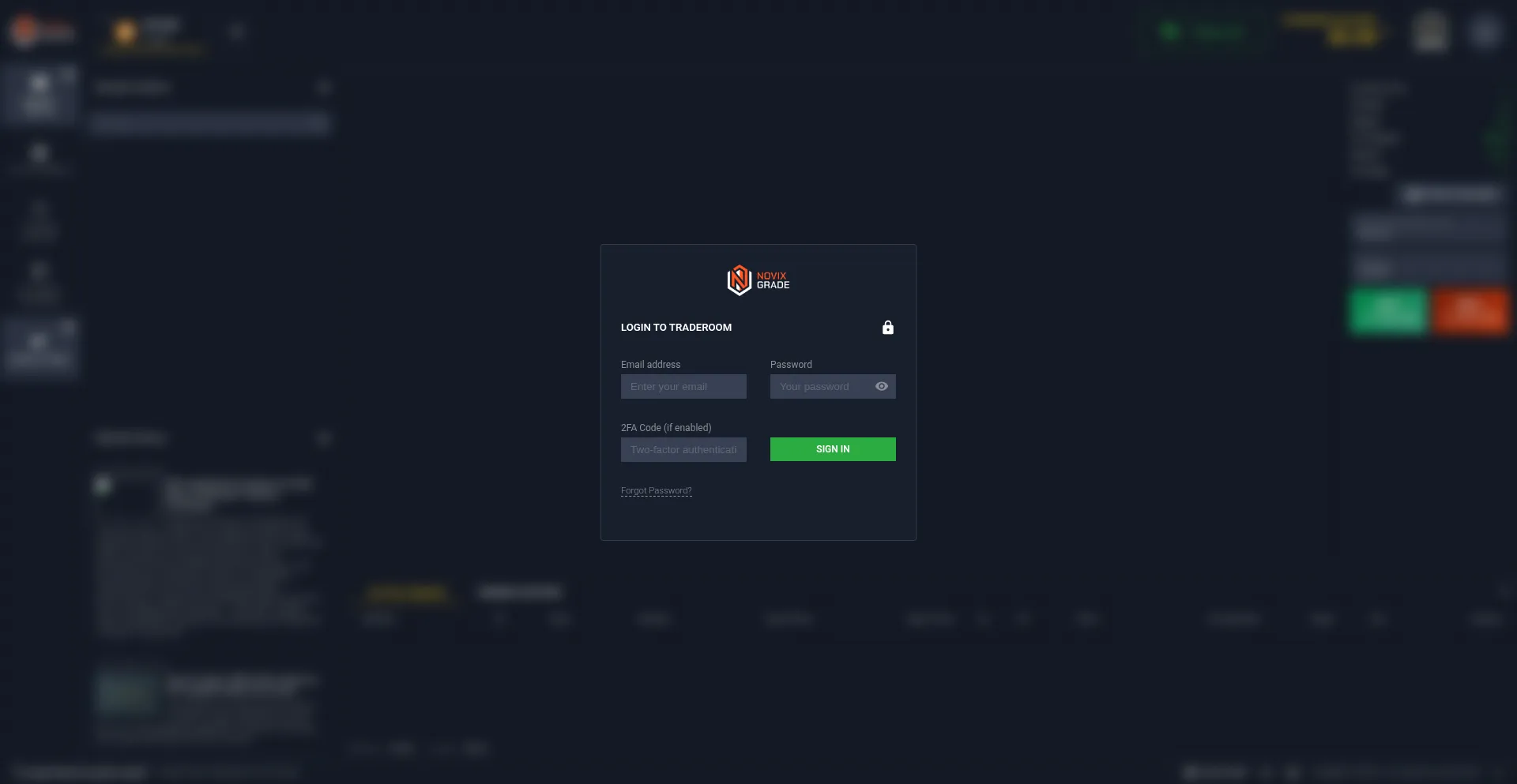 Website screenshot of Cfd.novix-grade.tech