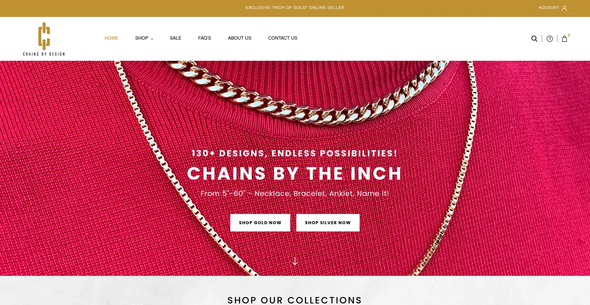 Website screenshot of Chainsbydesign.com