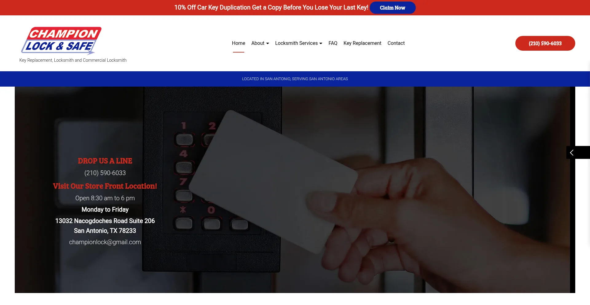 Website screenshot of Championlock.com