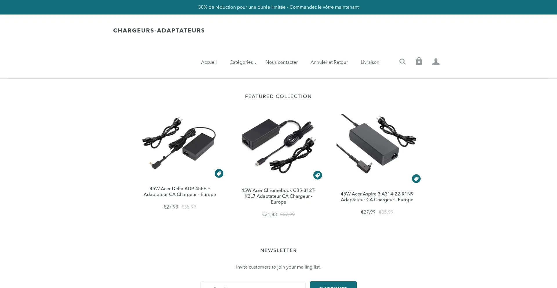 Chargeurs-adaptateurs.com Screenshot