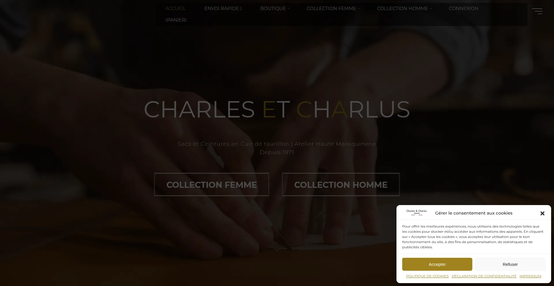 Website screenshot of Charlesetcharlus.com