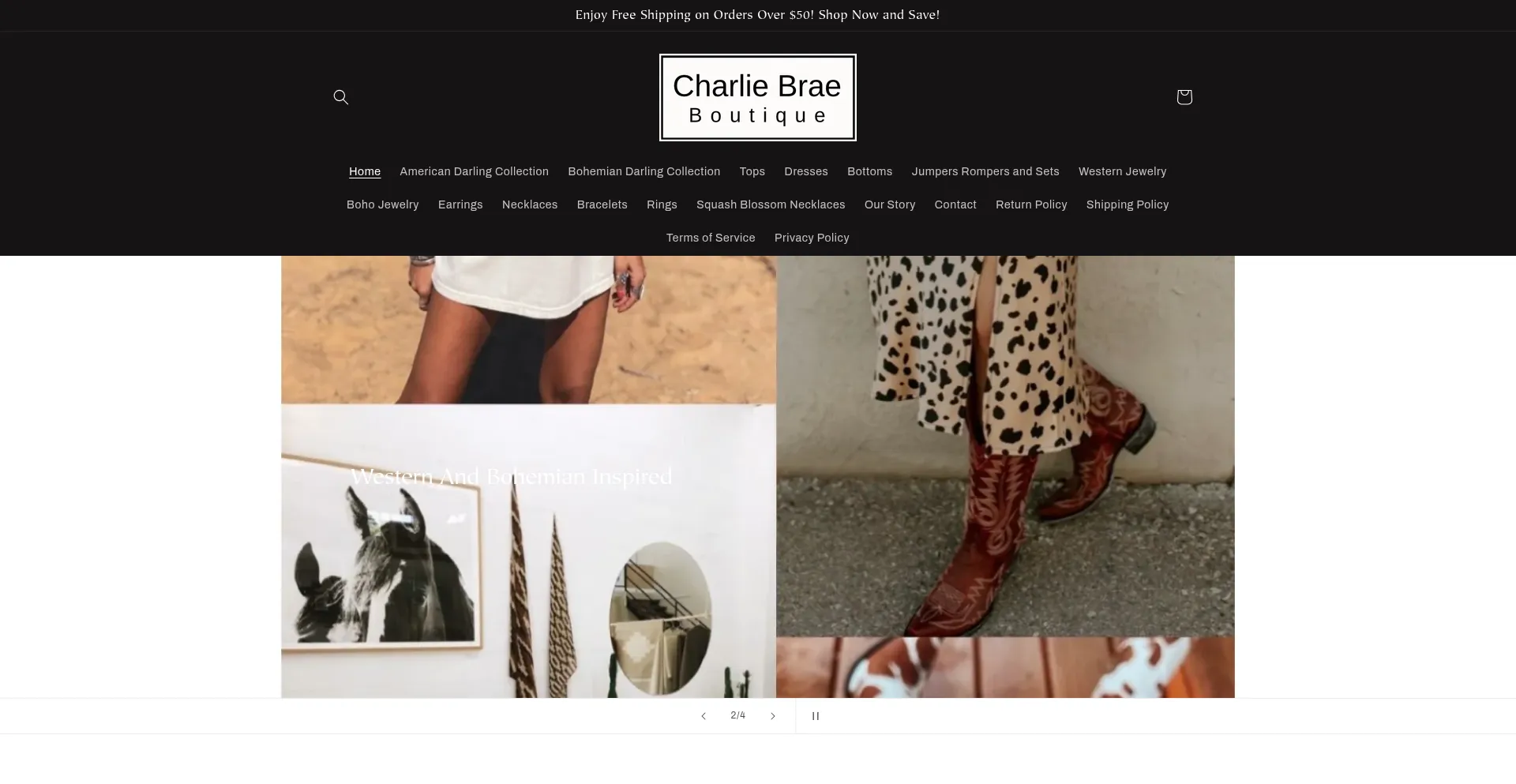 Website screenshot of Charliebrae.com