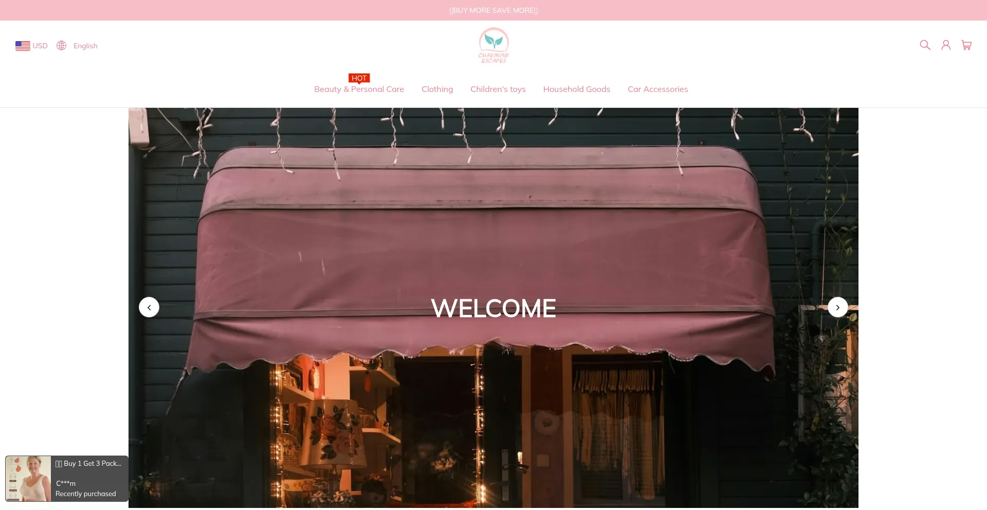 Website screenshot of Charming-escapes.co.uk