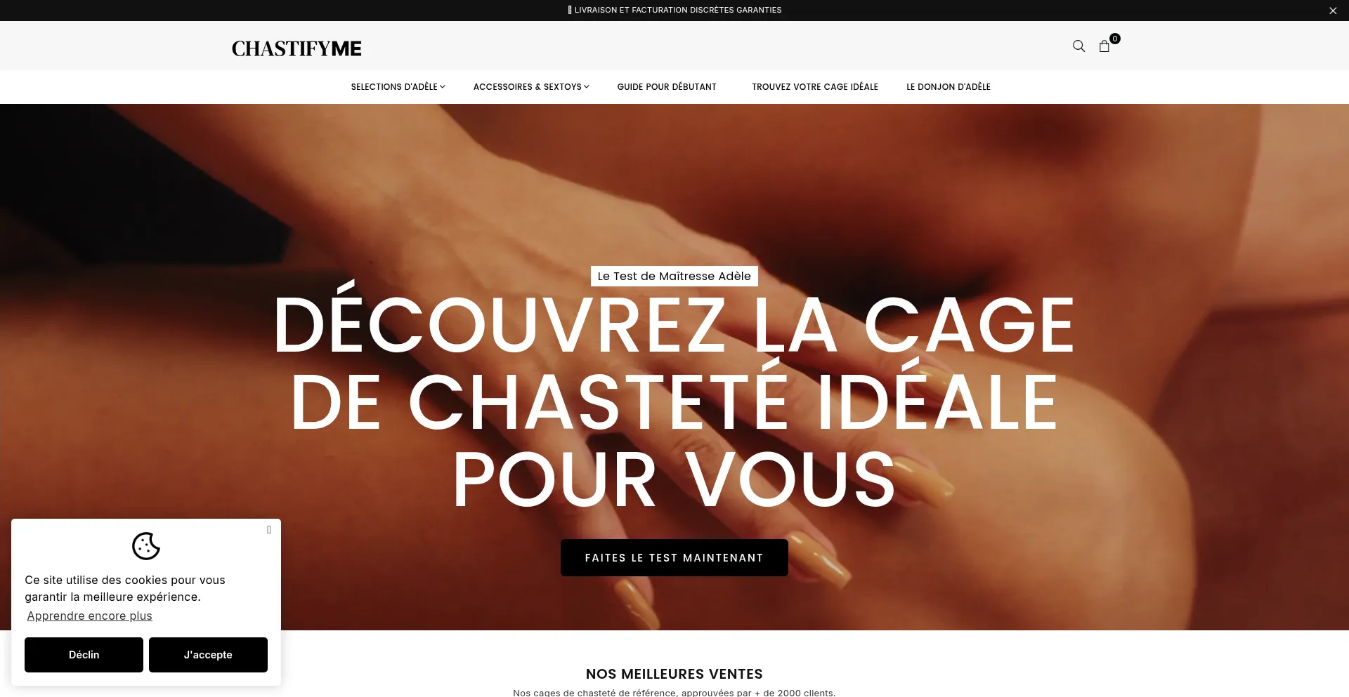 Website screenshot of Chastifyme.com