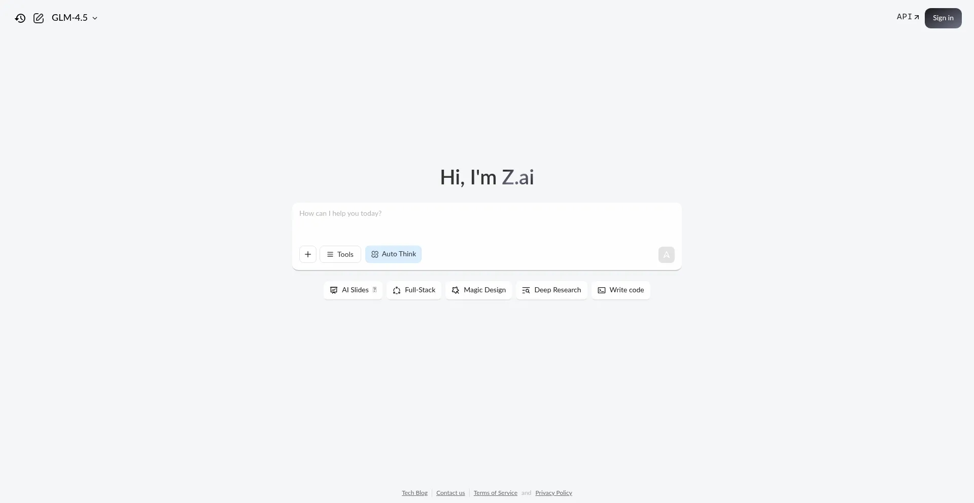 Chat.z.ai Screenshot