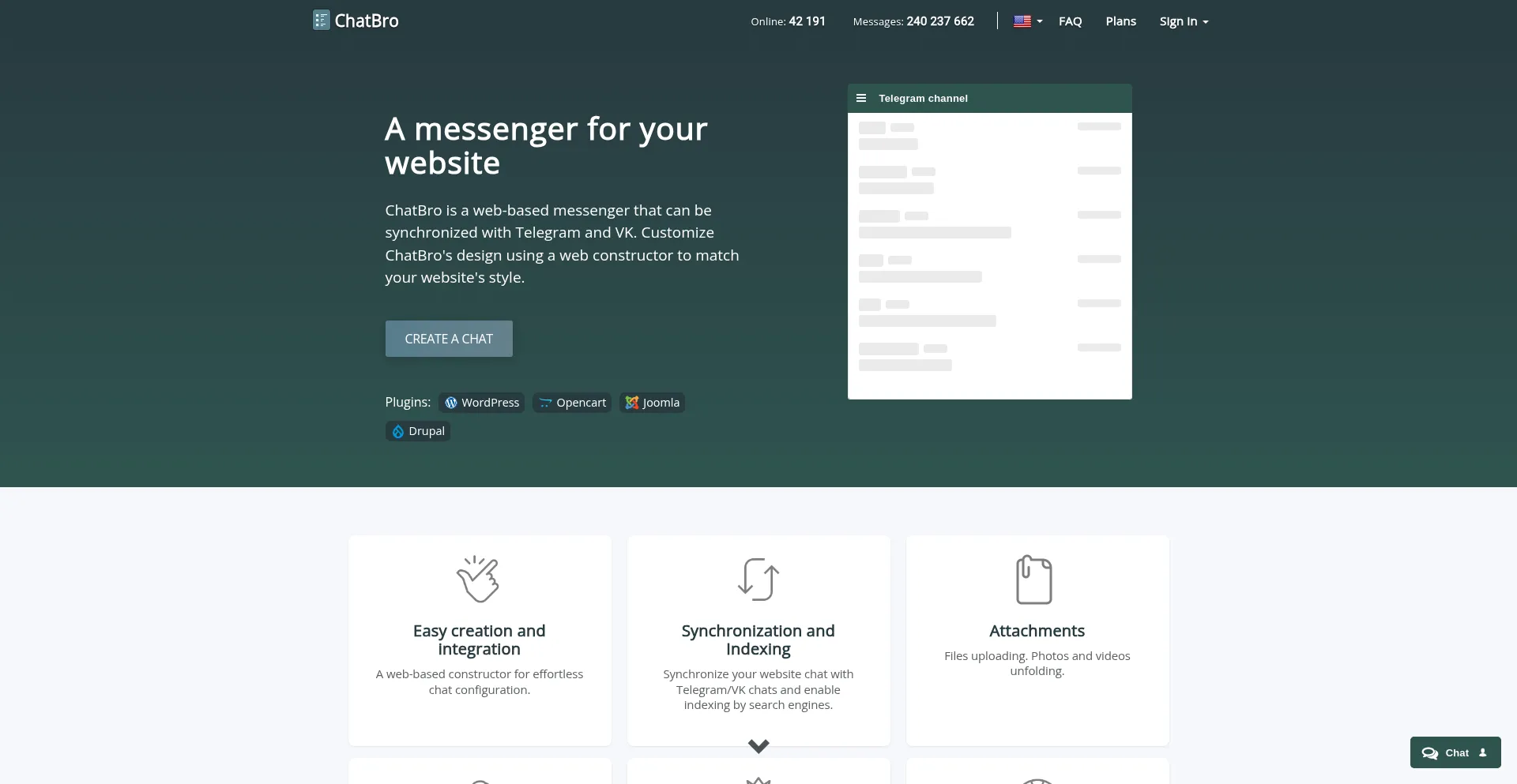 Website screenshot of Chatbro.com