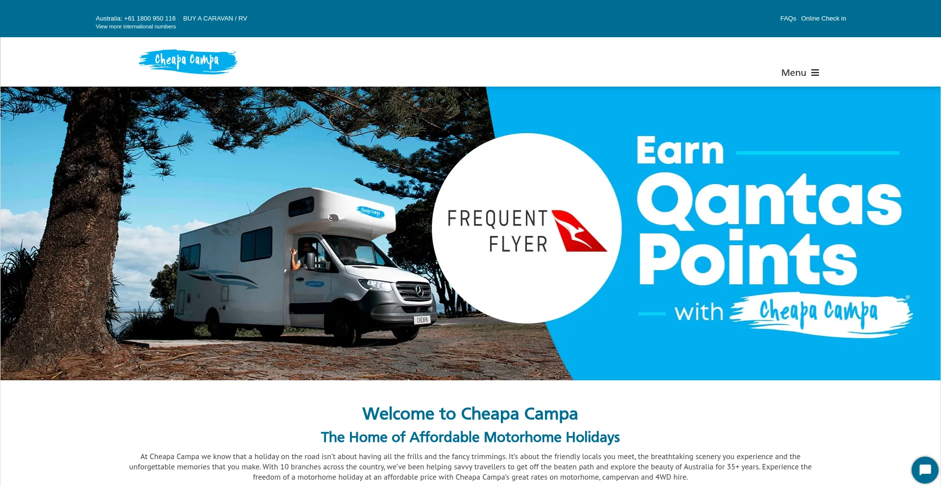 Website screenshot of Cheapacampa.com.au