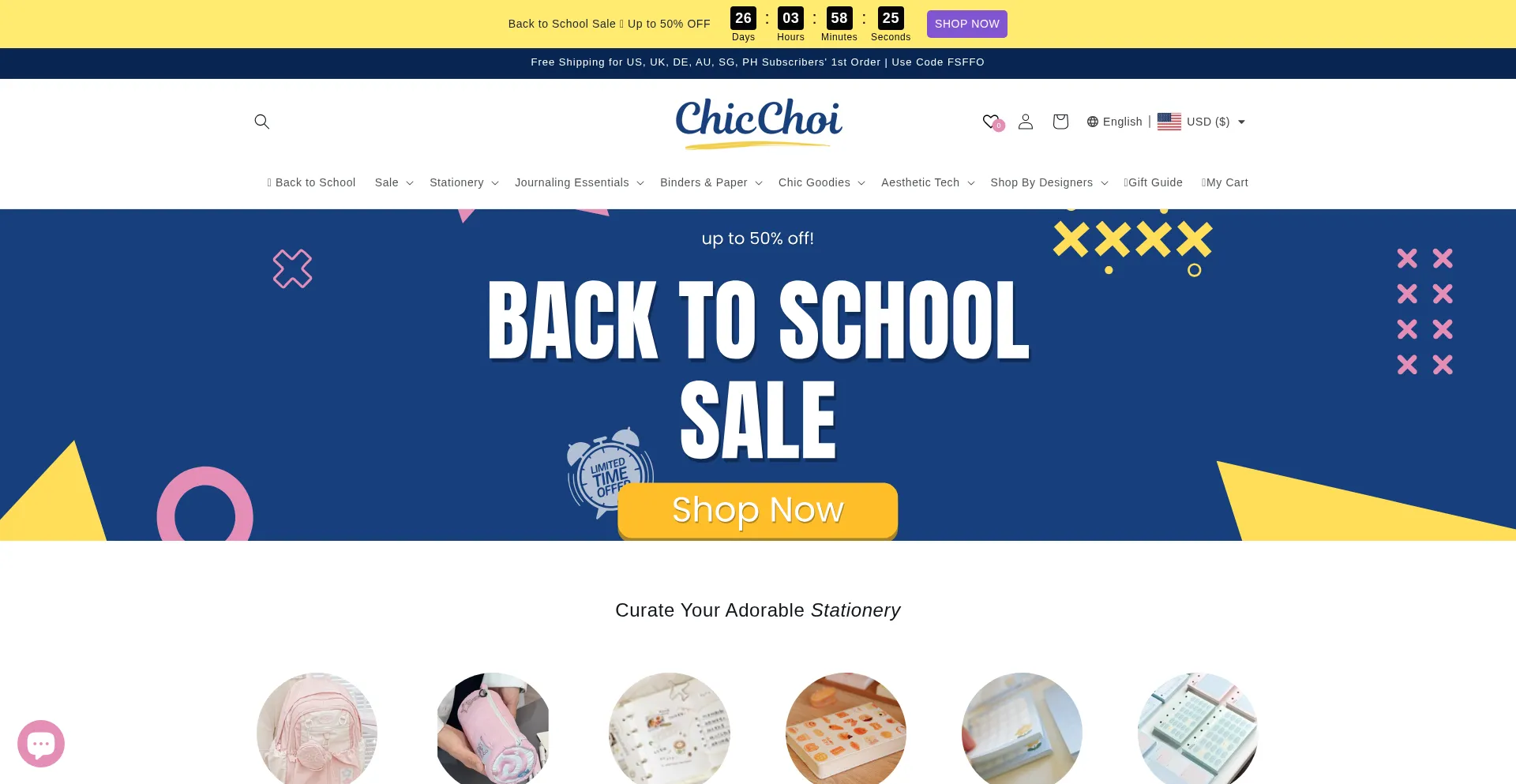 Website screenshot of Chicchoi.com