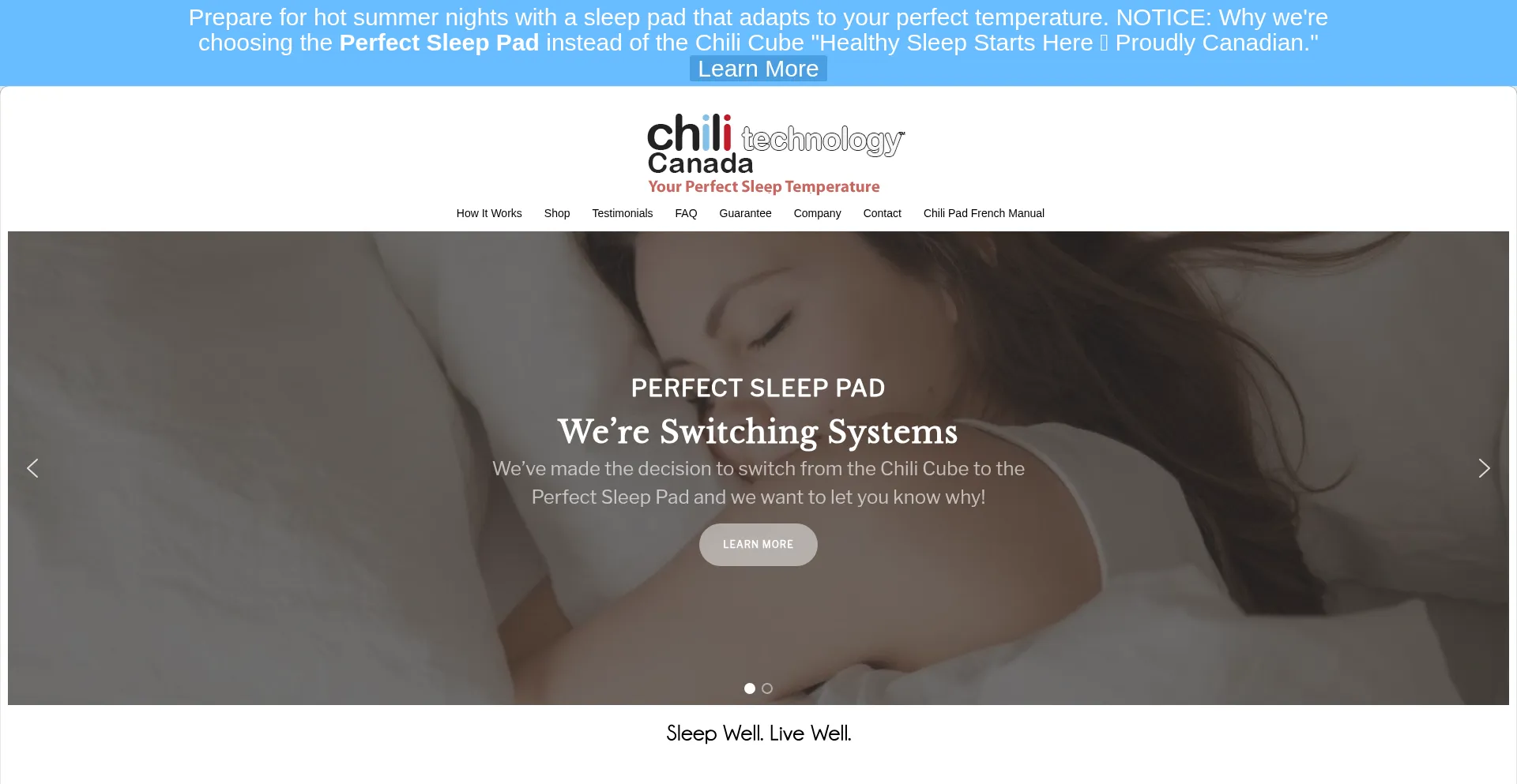 Website screenshot of Chilitechnology.ca