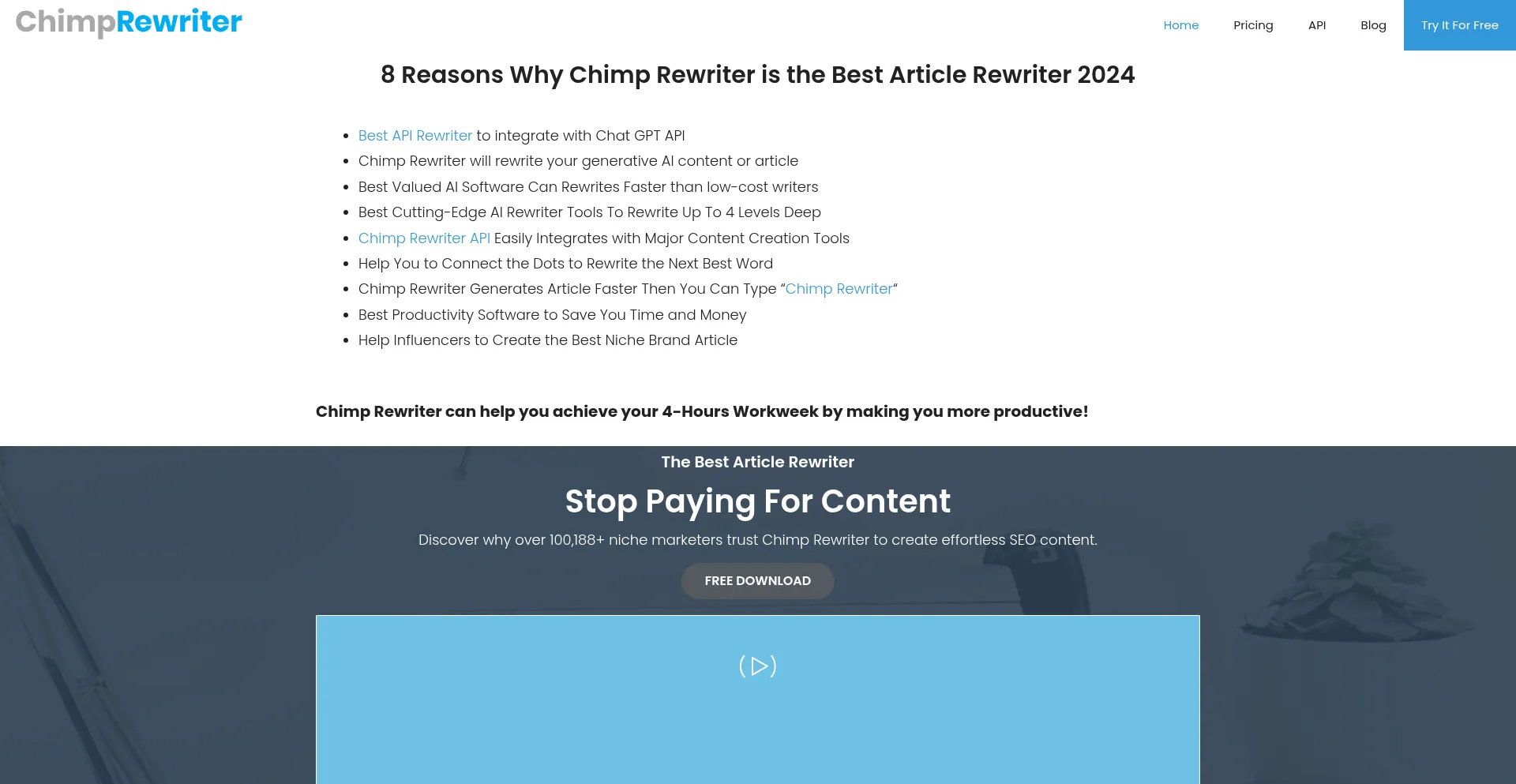 Chimprewriter.com Screenshot