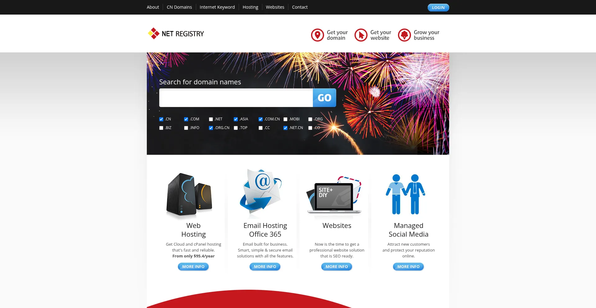 Website screenshot of Chinanetdomains.com