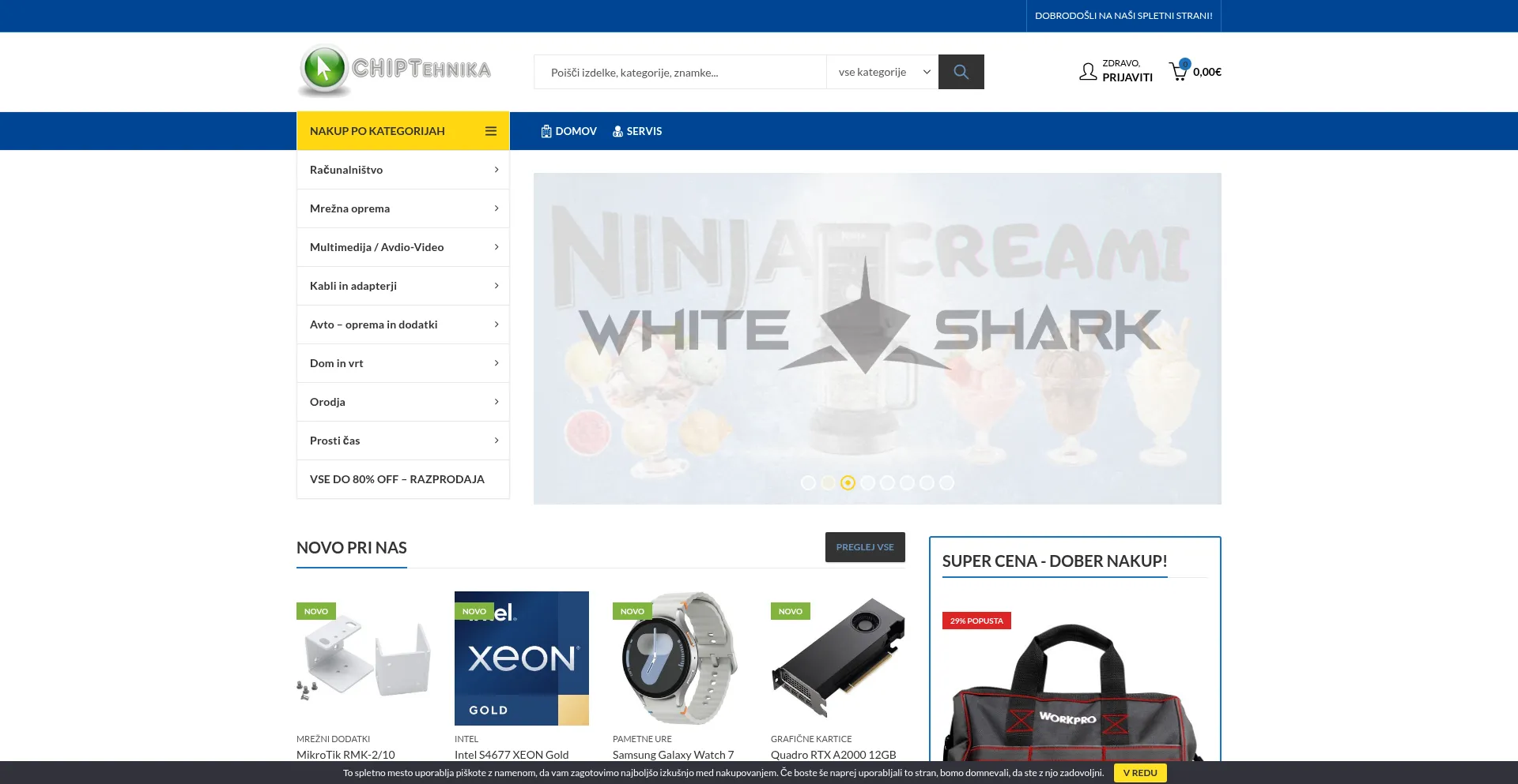 Website screenshot of Chiptehnika.si