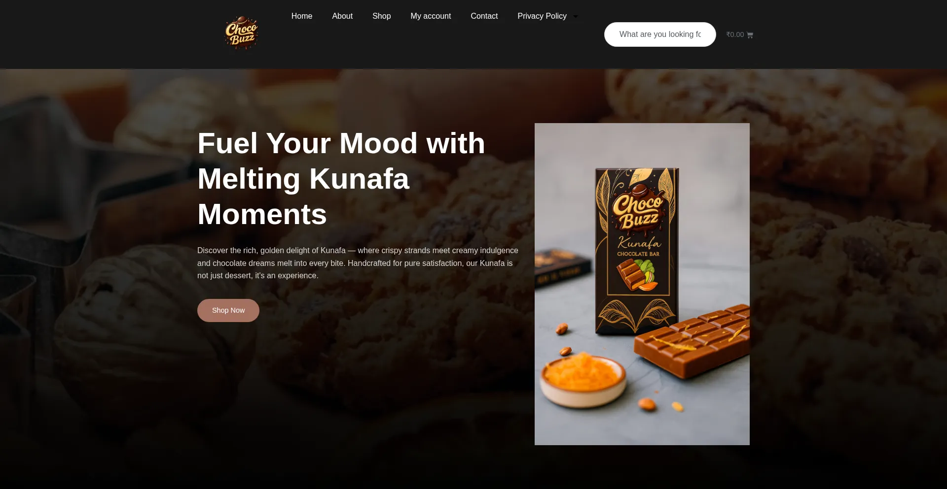 Website screenshot of Chocobuzz.in