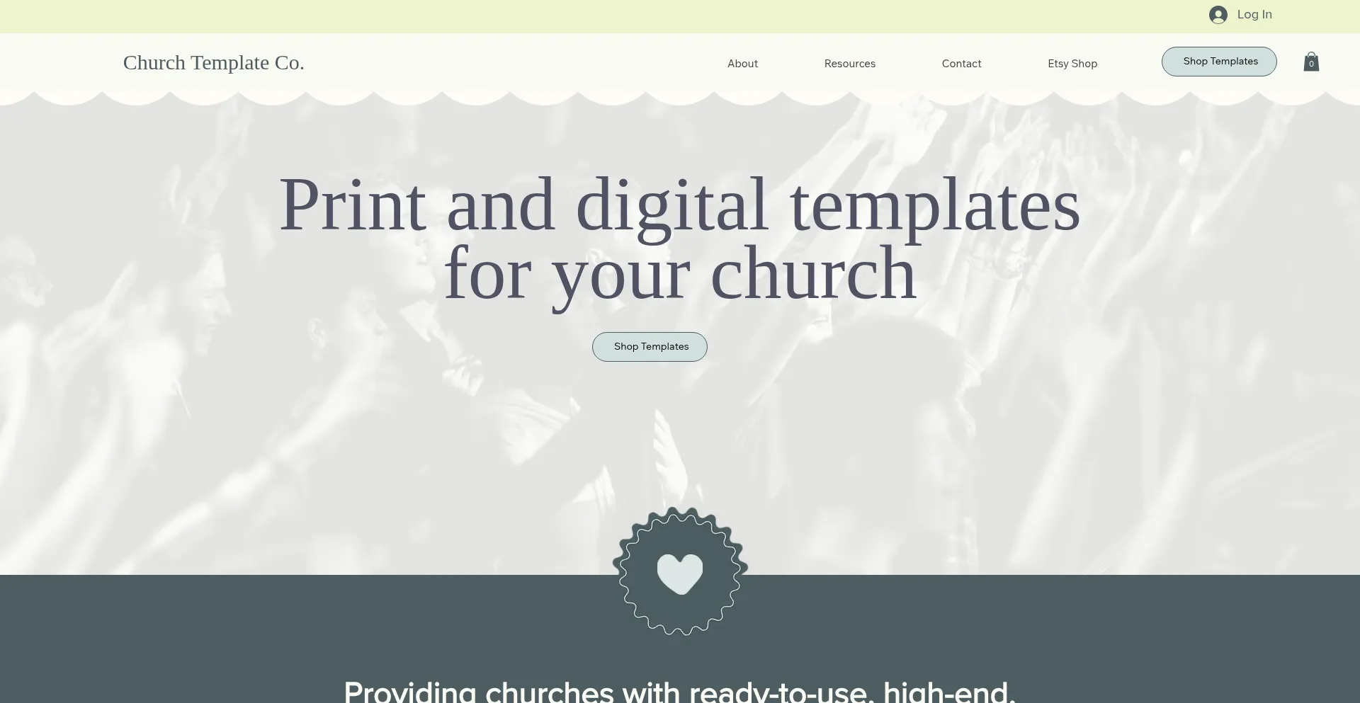 Website screenshot of Churchtemplateco.com