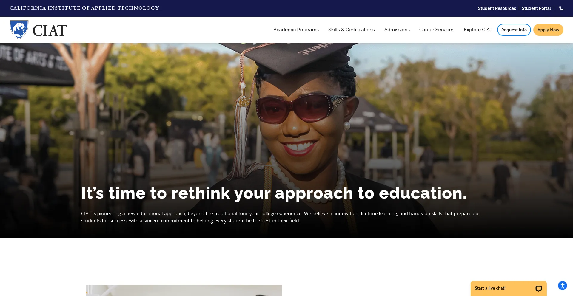 Website screenshot of Ciat.edu