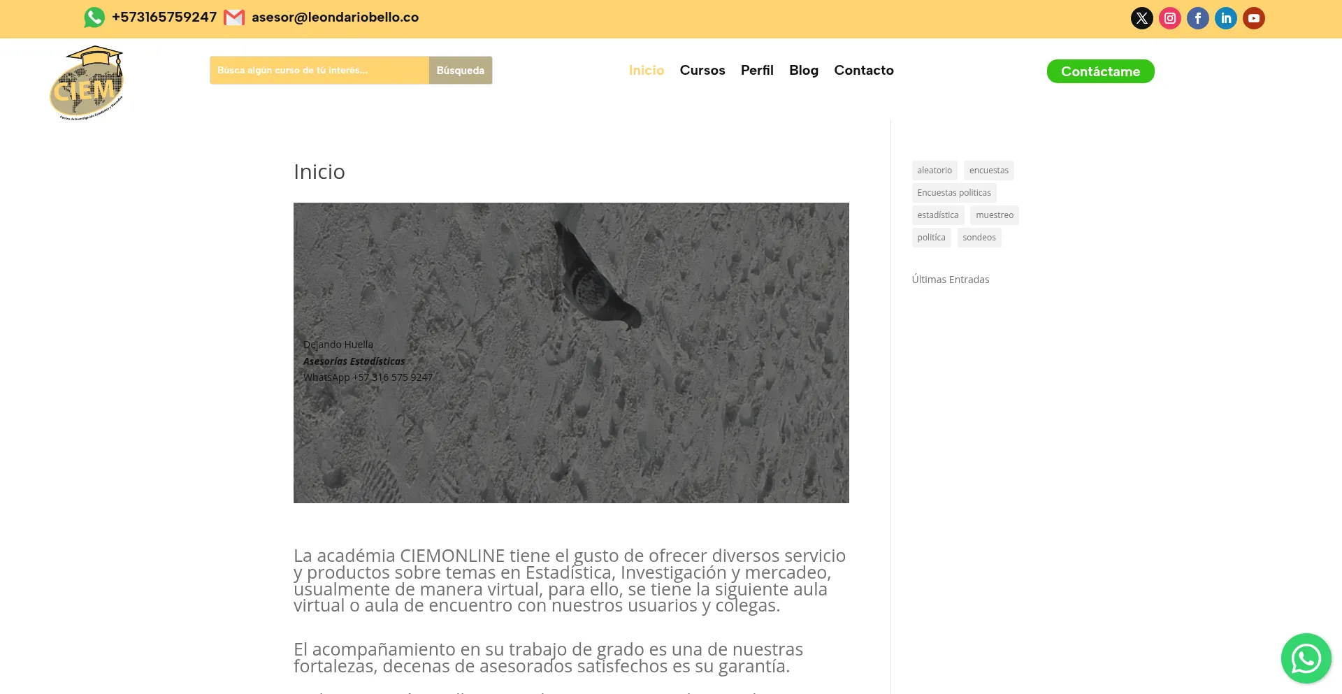 Website screenshot of Ciemonline.com
