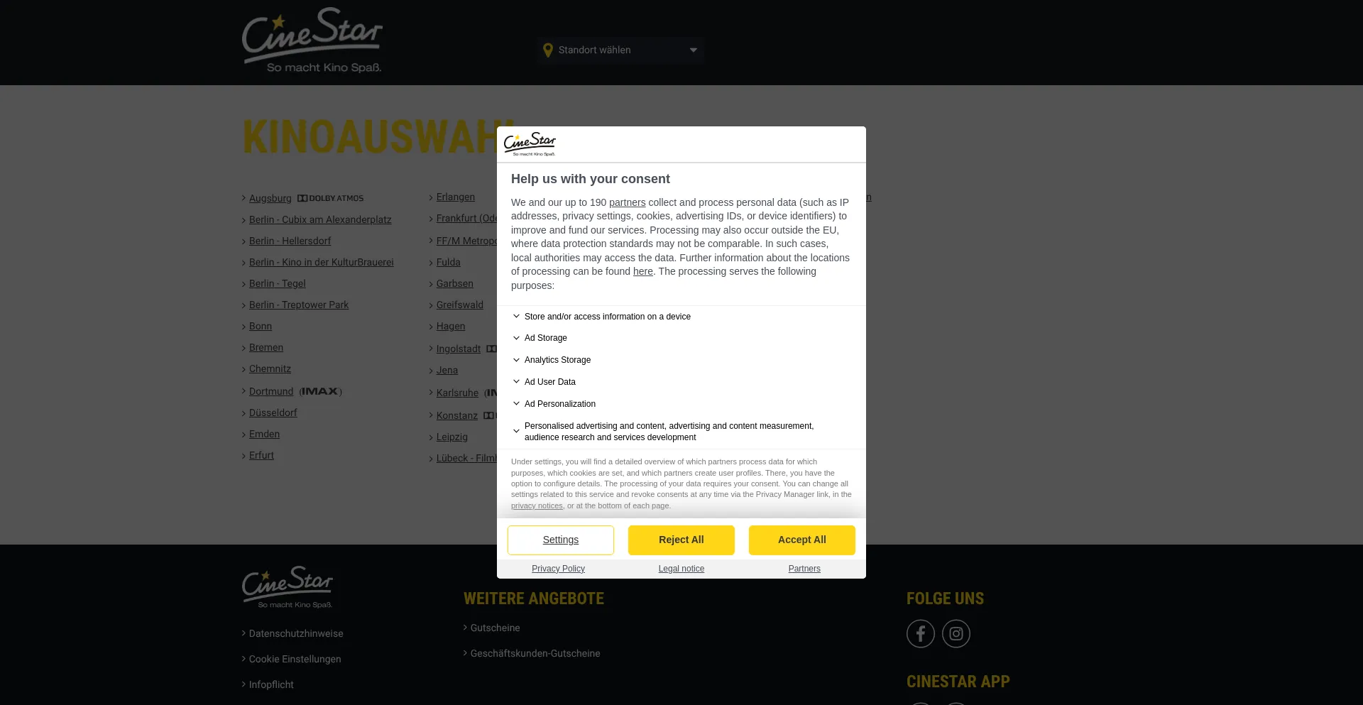 Cinestar.de 安全可靠吗？