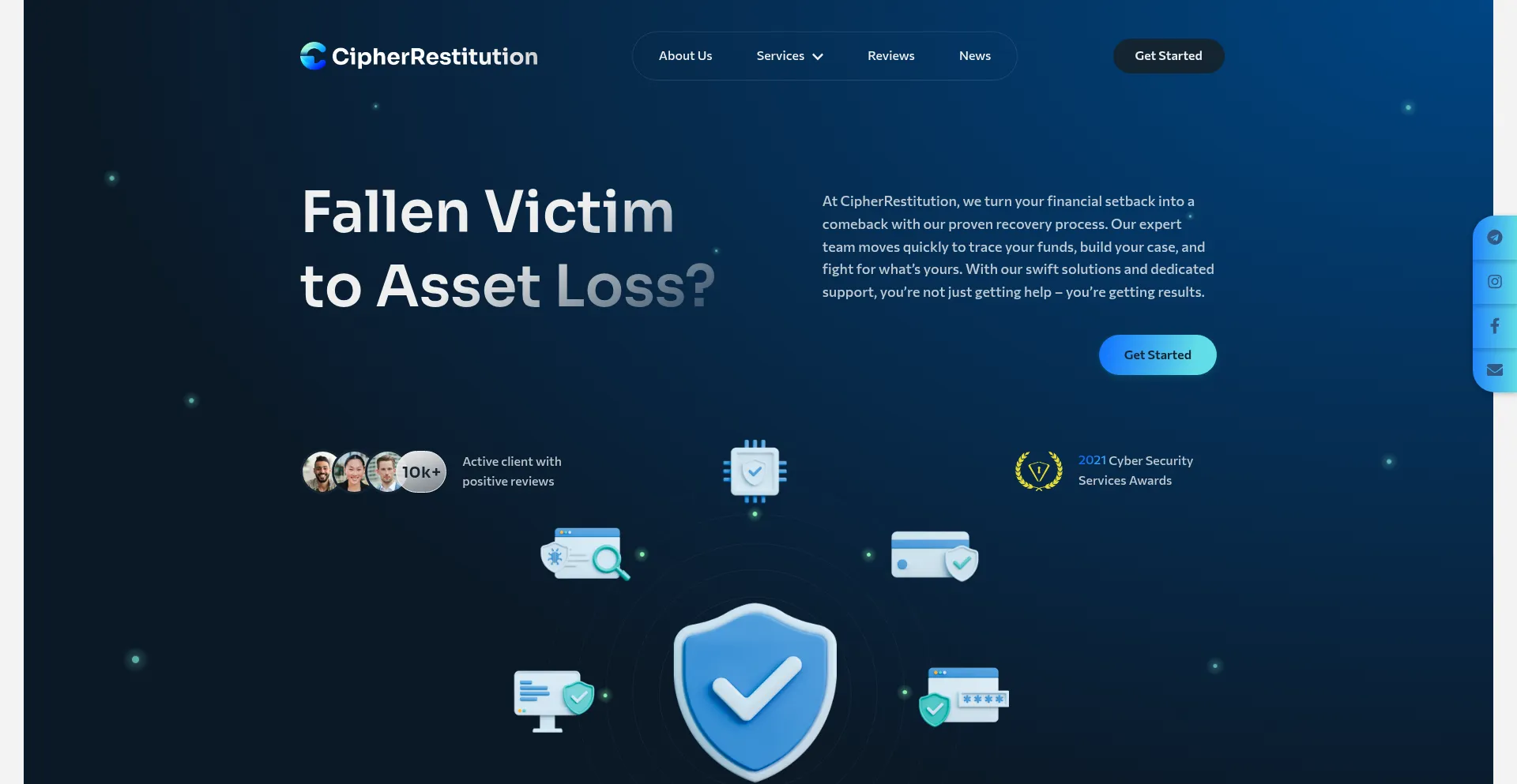 Website screenshot of Cipherrestitution.com