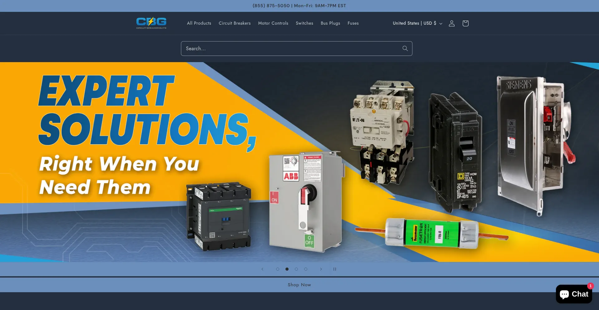 Website screenshot of Circuitbreakerguys.com